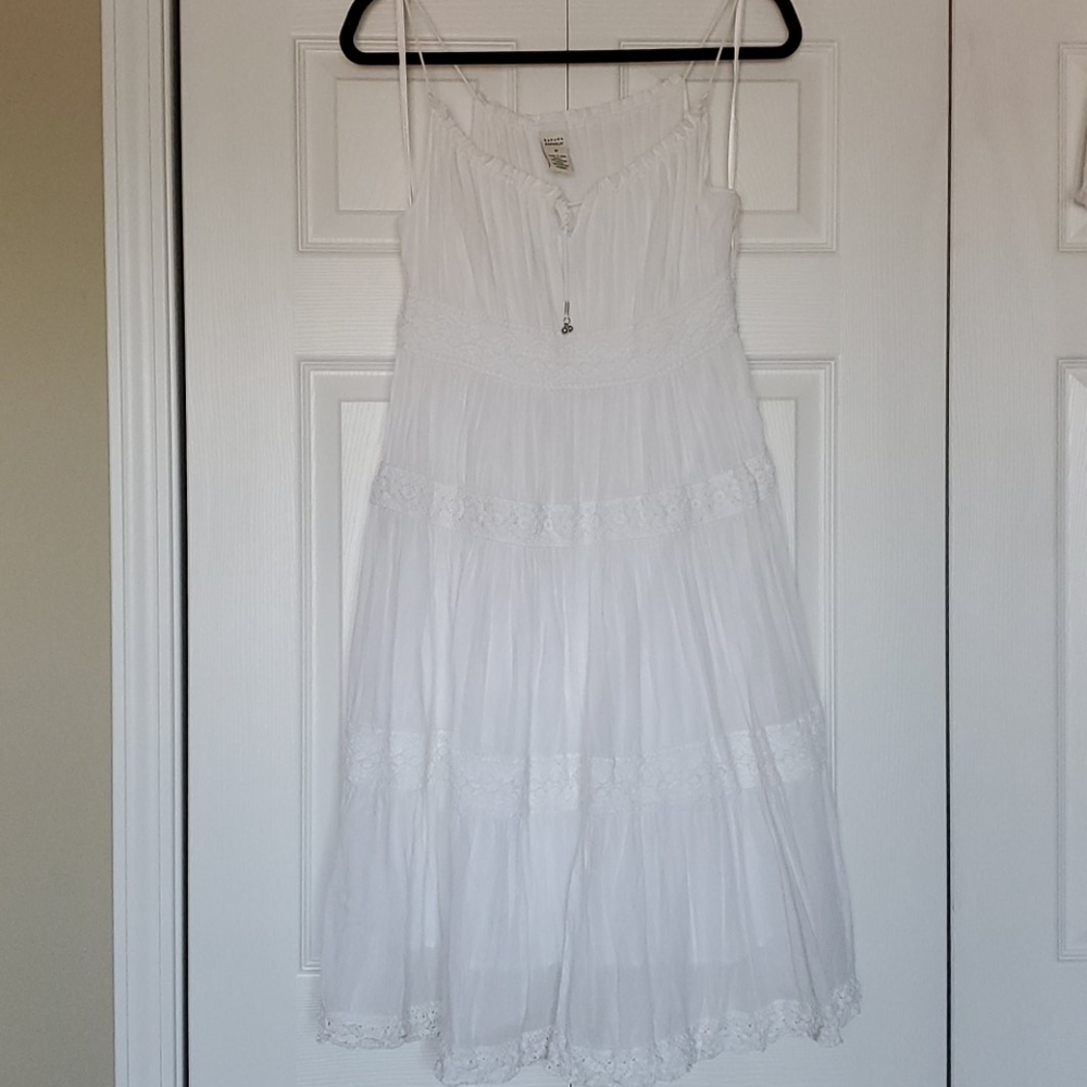 Banana Republic boho white cotton dress size 6p euc